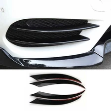 For Benz C~Class 2015 2016~2018 Black Front Bumper Canards Lip Splitter Fins 4PC