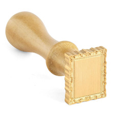 Frame Wax Seal Stamp, 3D Embossed Relief Carving Brass Head and Wood Handle for