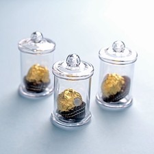 12 CLEAR 3.5" Mini Plastic Candy Jars Lids FAVOR HOLDERS Party Event Decorations