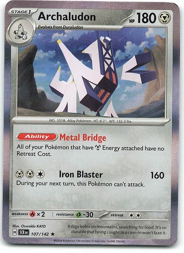 Archaludon 107/142 Rare Stellar Crown Pokemon Holo
