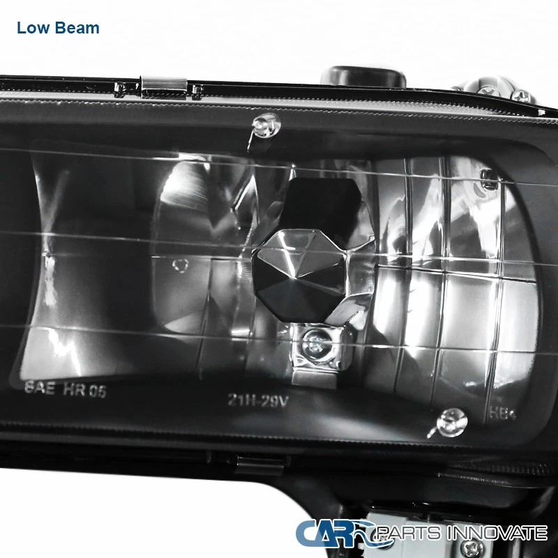 Fits 1994-1997 Honda Accord Black Headlights+Amber Corner Signal Lamp Pair 94-97 Foto 3 de 4