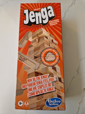 Klassisches Jenga Spiel von Hasbro Stapelspiel Holzblock Neu
