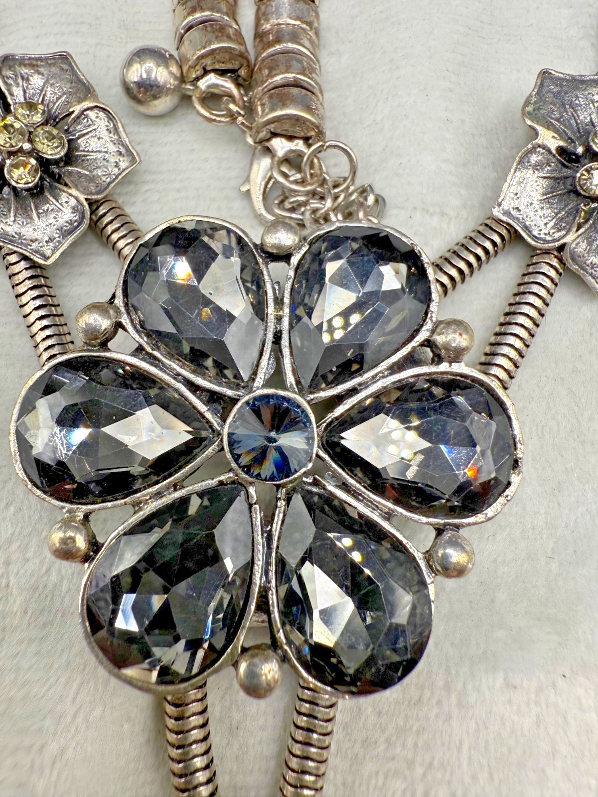 Rhinestone Statement Necklace Flower Rhinestones … - image 6
