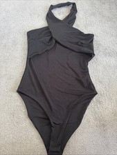 Misguided Black Bodysuit 12 Tall Brand New