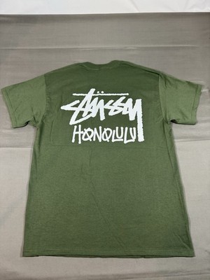 Rare Stussy Chapter Honolulu Cut Tag Green Men s Graphic T Shirt Size L
