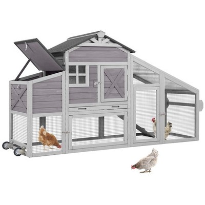 Large Chicken Coop for Outdoor with Nest Box and Removable Tray, Hen House