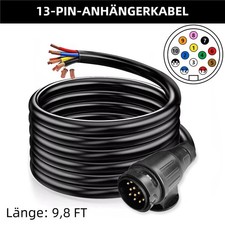 Anhängerkabel Kabelsatz 3m 13 polig Stecker Kabelbaum Rückleuchten PKW Kabelbaum
