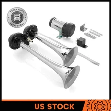12V 150dB Loud Dual Trumpet Air Horn Compressor Kit For Car Train Boat Truck RV