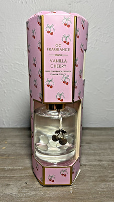 New GC Fragrance Vanilla Cherry Charm Reed Diffuser 4.23 oz/125 ml Pink Gift Box