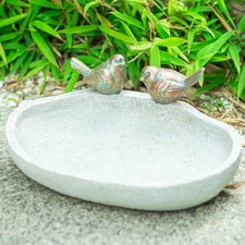 MUMTOP Bird Baths for Outdoors, Outdoor Garden Bird Bath Resin Birdbath Bowl wit