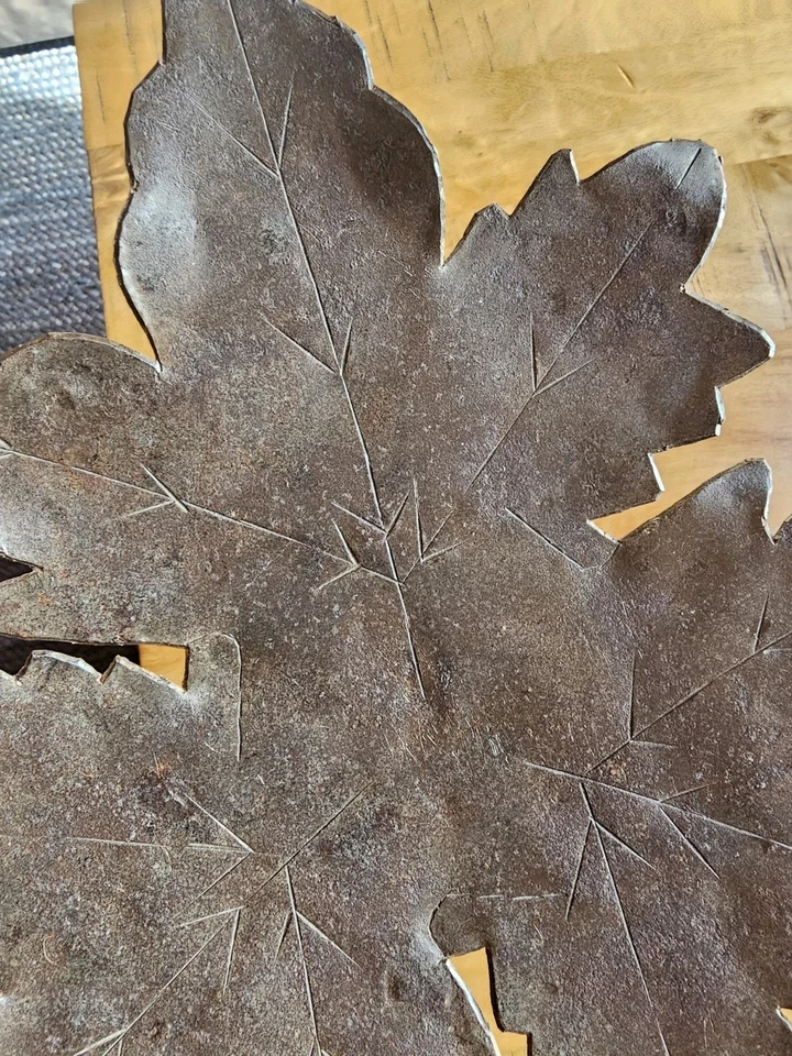 Rustic Metal Leaf Decor Plate - Image 2 of 4