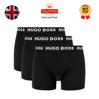 HUGO BOSS MENS BOXERS TRUNKS 6 PACK BLACK/ BLACK/ BLACK CLASSIC FIT M - XL UK