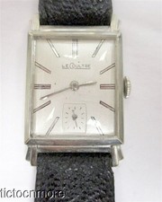 VINTAGE LECOULTRE 11Lo MECHANICAL WATCH MENS RECTANGLE CASE FLARE LUGS DECO DIAL
