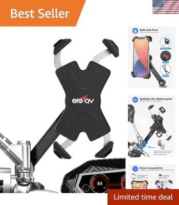 Stainless Steel Motorcycle Phone Holder - Fits 4 to 7 Inch Devices Securely