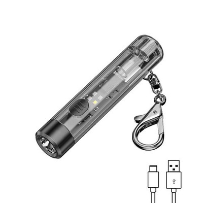 Mini Portable USB LED Keychain Flashlight Rechargeable Multifunctional LED Light