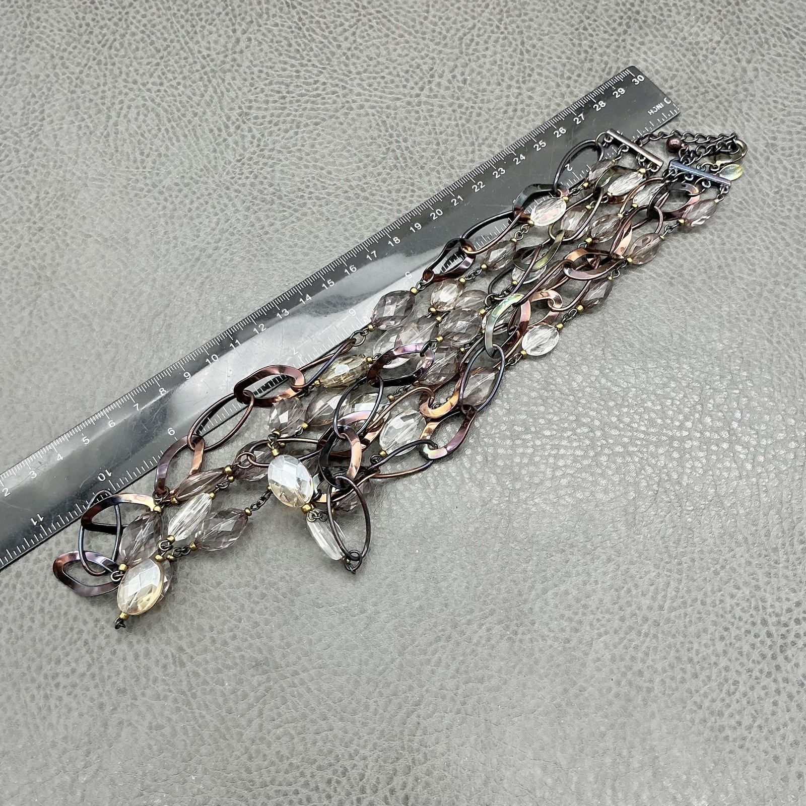 Chico's Multistrand Statement Necklace Faceted Be… - image 8