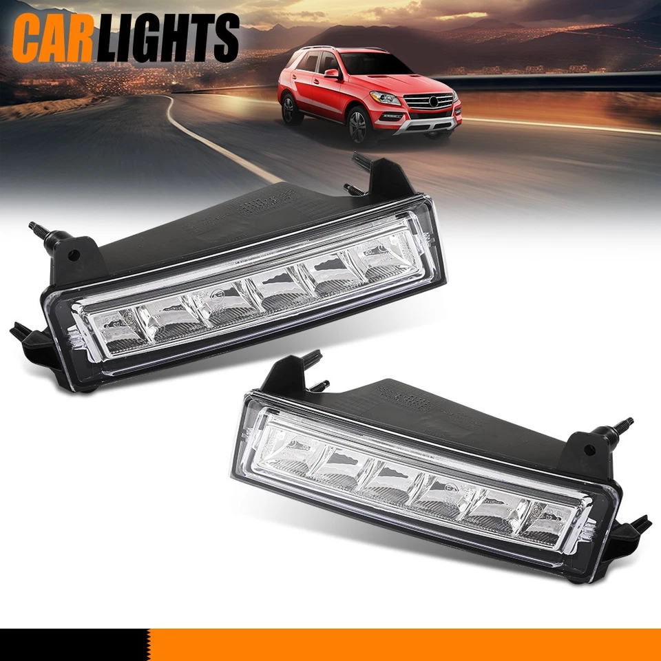 Fit For 2010-2012 Mercedes Benz ML GLK 1 Pair Daytime Running Light Lamp DRL Foto 2 de 4