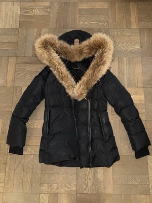 Mackage Black Down Puffer Jacket w/ Wrap Around Fur Hood