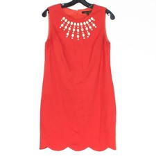 Cynthia Steffe Dress Coastal Minimalist Preppy Boho Summer Glam Scallop Red 6