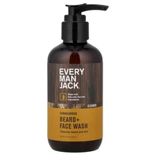 Beard + Face Wash, Sandalwood, 6.7 fl oz (200 ml)