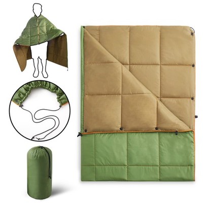 Waterproof Puffy Camping Blanket - Lightweight Packable Outdoor Quilt with Sn...