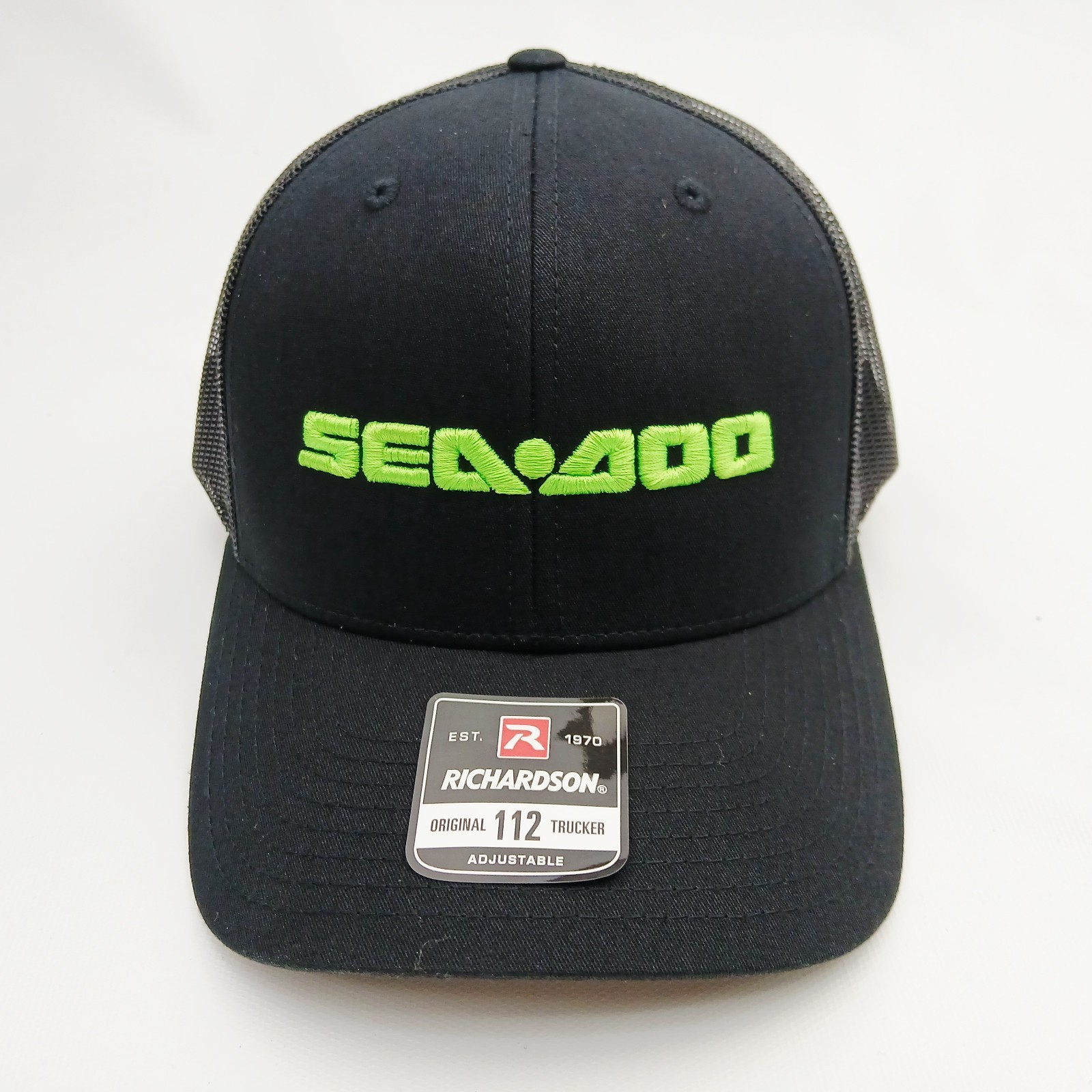 Sea-Doo Solid Black Mesh Back Snap Back Richardso… - image 1