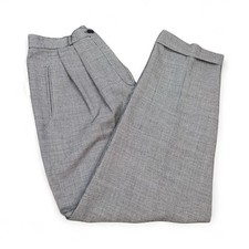 Vtg Y2k Pants Trousers Wool Blend Pleated Houndstooth Size 14 Heritage Prep Cuff