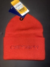 Men’s Carhartt Knit Insulated Logo Graphic Cuffed Beanie Red Barn One Size