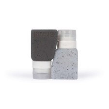 Gravel Silicone Travel Bottles for 3 ounce, Clear Speckle Gray