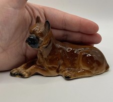 Vintage Boxer Dog Ceramic Figurine Japan MCM Trinket Collectible Decor