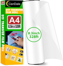 DTF Transfer Film Roll 8.3 Inch x 328ft - A4 DTF Film Roll Matte for DTF Printer