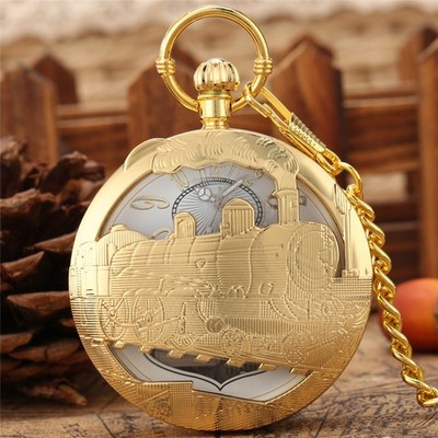Goldene Musik Taschenuhr Handaufzug Quarzwerk spielt Schwanensee Lied Geschenk