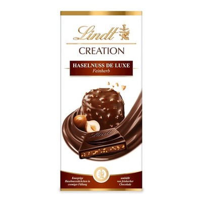 Lindt Schokolade CREATION Tafel Haselnuss de Luxe | 150g | Feinherbe Schokolade