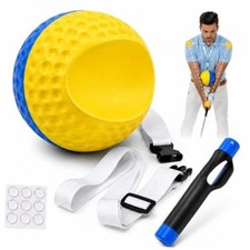 2-in-1 Golf Training Aid Ball, Forearm Link & Impact, Fix Slicing, Yellow