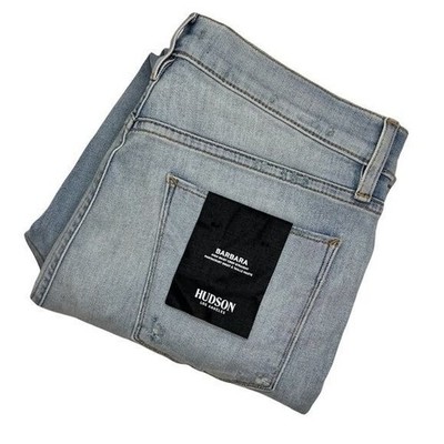 Hudson Barbara High Waist Straight Ankle Jeans Blue Distressed Size 30 NEW