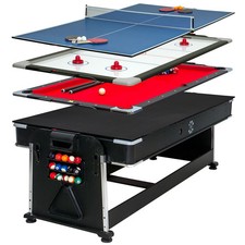 4-in-1 Multi Games Table: Pool, Air Hockey, Table Tennis & Dining – Space-Saving