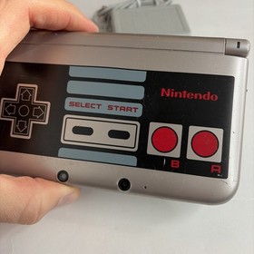 Nintendo 3DS XL Retro Silver Edition (NES Controller) w/ Charger US Model Tested