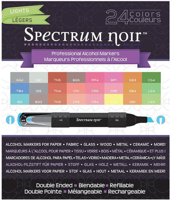 Crafter's Companion Spectrum Noir Alcohol Markers, Lights, 24pcs