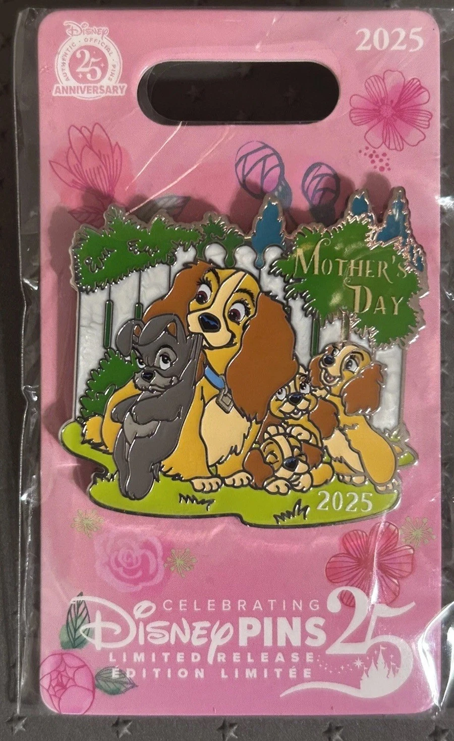 Disney Parks 2025 Celebrating 25 Years Lady & Tramp Mother’s Day 2025 LE Pin