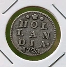 RARE Date ! 1723 Dutch Netherlands VOC 2 Stuiver Silver Holland Coin_b73