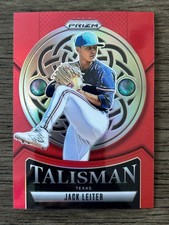 Jack Leiter 2025 Panini Prizm Baseball Talisman Red Refractor /199 Rangers