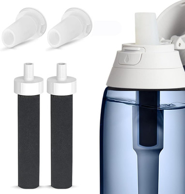 2Pcs Brita Water Bottle Filter & 2Pcs Mouthpiece Replacement, Compatible with Br
