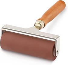Soft Rubber Roller, Brayer Ideal for Anti Skid Tape 4-Inch, Brown