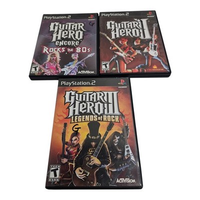 PlayStation 2 Game Lot Guitar Hero II III Encore Rocks The 80s PS2 Lot of 3