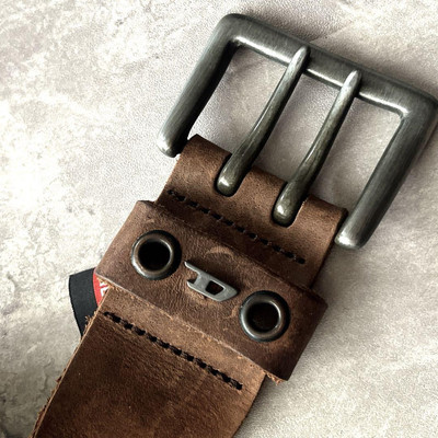 Diesel Men Old Model Leather Belt Studs 90S Grunge Y2K Punk Diesel Men Old Model Leather Belt Studs 90S Grunge Y2K Punk