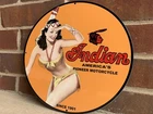 12in  Pinup Girl Heavy Gauge Vintage Style Heavy Steel Metal Sign Oil Gas