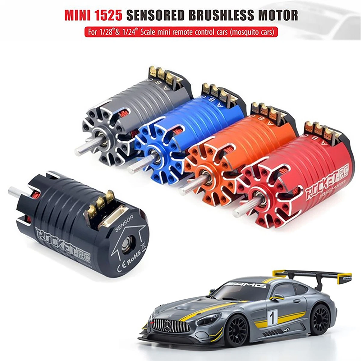 Mini 1525 Sensored Brushless Motor for 1 28 1 24 Scale Mini Remote Control Cars
