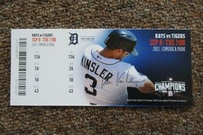 DETROIT TIGERS VS TAMPA BAY RAYS 9/8/2015 FULL TICKET ~ DAVIS/MARTINEZ HRs
