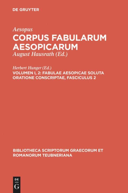 Aesopus | Fabulae Aesopicae Soluta Oratione Conscriptae | Buch | Issn