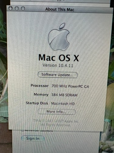 Vintage Apple iMac PowerPC G4 700Mhz 384MB RAM 40GB HDD - Afbeelding 9 van 13